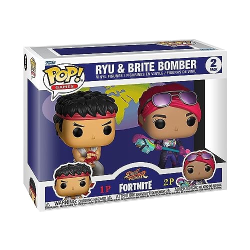 Funko Pop! Games: Fortnite - 2 Pack Ryu & Brite Bomber - Street Fighter - Figura de Vinilo Coleccionable - Idea de Regalo- Mercancia Oficial - Juguetes para Niños y Adultos - Video Games Fans