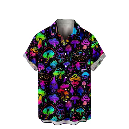 2023 Camisas Manga corta Hombre, Verano Hawaii 3D Tropical Impresión Moda Casual Cuello en V Cárdigan Botones T-shirt Blusas camisas Suelto Camiseta original Playa básic Tops Vacaciones