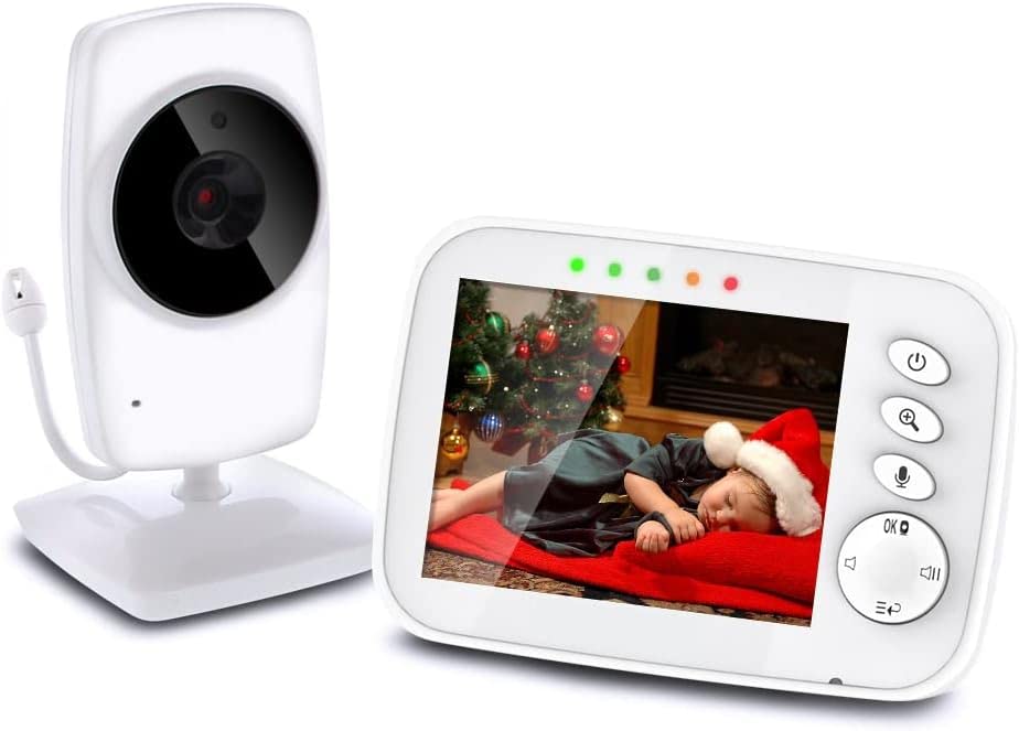 NWOUIIAY Vigilabebés con Cámara Monitor de Bebé Inteligente con Pantalla LCD 3.2' y Cámara con Visión Nocturna Comunicación Bidireccional Adecuado como Regalo del Dia de la Madre