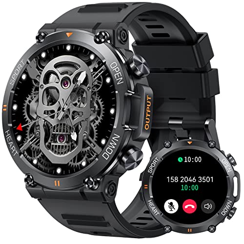 Reloj Inteligente Hombre con Llamada Bluetooth Pulsómetro Monitor de Sueño Pulsera Actividad Inteligente Deportivo 100+ Modos de Deportes Outdoor Fitness Smartwatch para iPhone Xiaomi Samsung Huawei