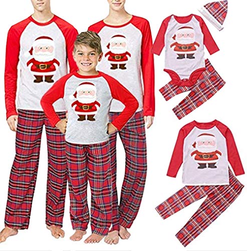 SAMGU Conjunto de Pijamas Familiares de Navidad Ropa de Dormir Otoño Invierno Mujere Hombre Niños Pijamas de Año Nnuevo