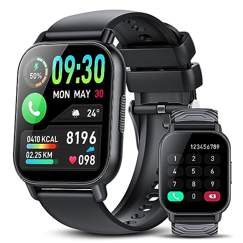 WeurGhy Reloj Inteligente Hombre Mujer con Llamadas, 1.85'' Smartwatch con 2 Correas, Monitor de Ritmo Cardíaco y Sueño, 112 Modos Deportivos, IP68 Impermeable Pulsera Actividad para Android, iOS