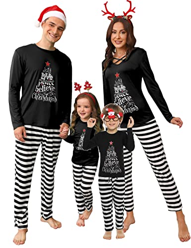 iClosam Pijamas De Navidad Familia Conjunto Pantalon y Top Mujer Hombre Niños Niña Algodón Camisetas De Manga Larga Sudadera Chándal