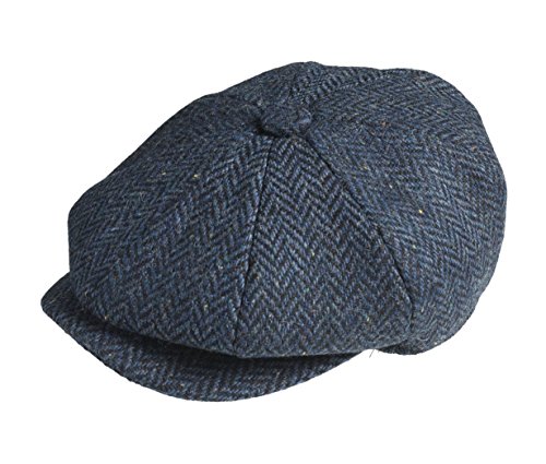 Peaky Blinders Gorra Plana Estilo Newsboy de 8 Piezas Azul Espiga Azul. Medium