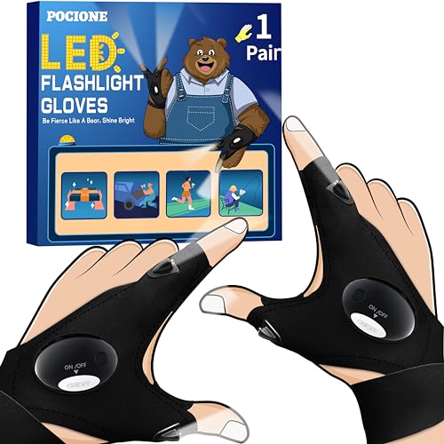 Ideas Regalos Originales Hombre Papa - Guantes con Luz LED Trabajo Gadgets Tecnologicos Utiles Originales Regalo Hombre Navidad Calendario Adviento Hombre Cumpleanos Regalos El Padre Marido Manitas