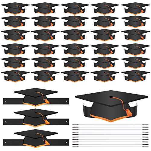 36pcs Graduación Regalo, Ajustables Borlas Birrete Graduacion Birrete Regalo Graduacion Dije de Borla de Graduación para Ceremonia Fiesta de Graduación Favores (Negro)