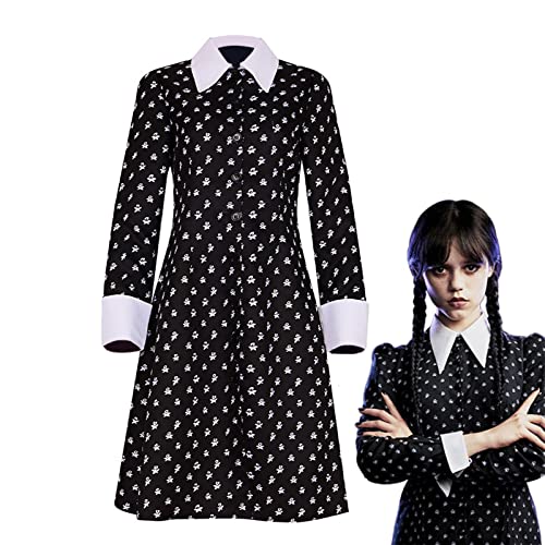 Disfraz de Miércoles Addams para niños | Miércoles Vestido de la familia Addams | Thing from Wednesday Merchandise Gifts for Cosplay Party Supplies