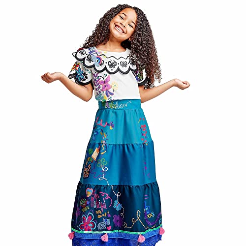 Disney Store Disfraz infantil de Mirabel, Encanto, traje de una sola pieza, vestido con parches y detalles bordados, disfraz infantil, disfraz para Halloween o para jugar.