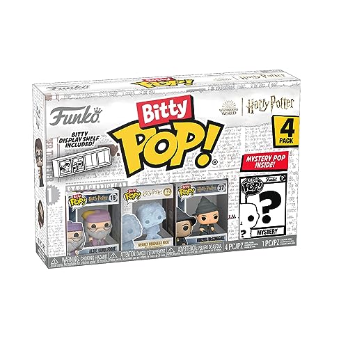 Funko Bitty POP! Harry Potter - Dumbledore 4 Paquete Incluye Albus Dumbledore™, Nearly Headless Nick™, Minerva McGonagall™, And A Mystery Figure Y Una Mini Figura Misteriosa De Sorpresa - 2.3 Cm