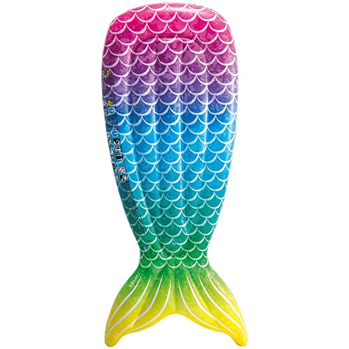Intex 58788EU - Colchoneta INTEX hinchable, Colchoneta cola de sirena, 178x71x18 cm, Diseño multicolor, Peso máximo 100 Kg, Inflables INTEX, Colchoneta sirena, Flotador para adultos, Talla única