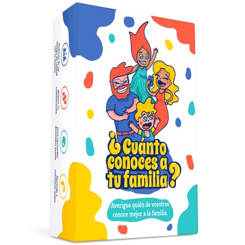 ¿Cuánto conoces a tu Familia? Un Divertido Juego Familiar Lleno de Pruebas y desafíos para Ver quién Conoce Mejor a la Familia! Juego de Mesa , Juego de Cartas, Regalo Original para Adultos y Niños