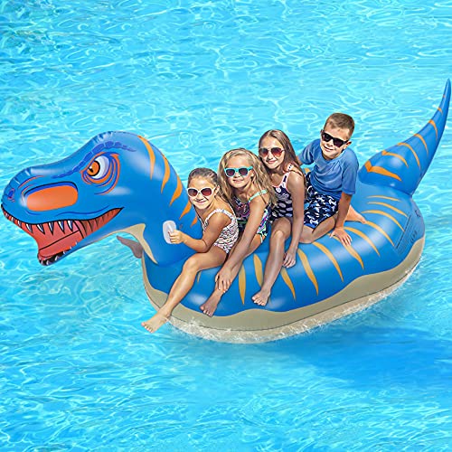 Jojoin Flotador de Piscina Dinosauria, Colchoneta Hinchable, Flotador Gigante, con 2 Agujeros Inflables y 1 Pegatina de Parche, Piscina Playa, Verano para Adultos & niños ( 280 × 130 × 110 CM )