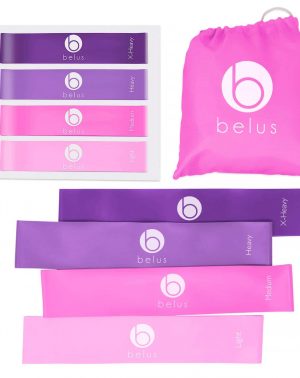 Juego De 4 Banda Elastica De Resistencia Belus – Látex Natural para Deporte Ejercicios Rehabilitación Yoga