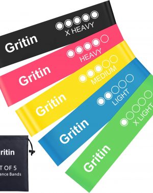 Bandas Elásticas de Fitness /Bandas de Resistencia, [Set de 5] Cintas Elásticas de Resistencia Hechas de Látex Natural - con Bolsa de Almacenamiento