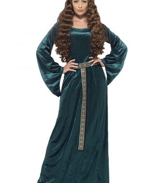 Disfraz De Doncella Medieval Con Vestido Y Diadema