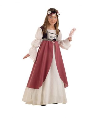 Disfraz de doncella medieval infantil