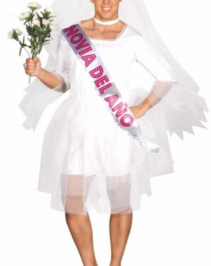 Disfraz de Novia para hombre con banda - Despedidas de soltero