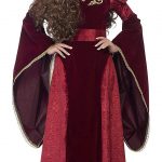 Disfraz de reina medieval color rojo