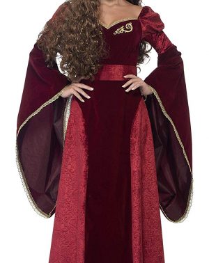 Disfraz de reina medieval color rojo