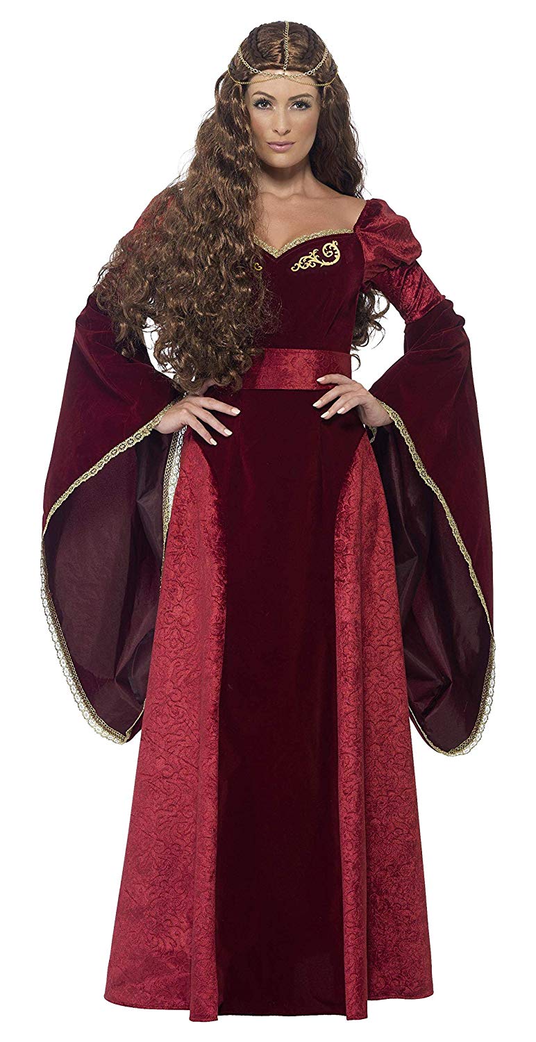 Disfraz de reina medieval color rojo