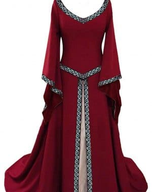Disfraz Medieval para Mujer Vestido Largo Vintage Cuello V