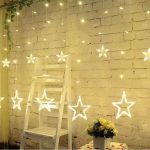Luces de Cortina de Estrella LED 2,5m 12 Estrellas 138 Led 8 Modos - Jardín Bodas Eventos