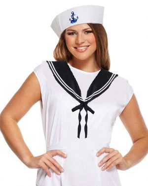 Disfraz Marineras Incluye Sombrero Con Bordado Ancla Y Pañuelo