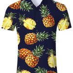 Camisa Hawaiana para Hombre Mujer Casual Manga Corta Camisas Playa Verano Unisex 3D Estampada Funny Hawaii Piña - Negra