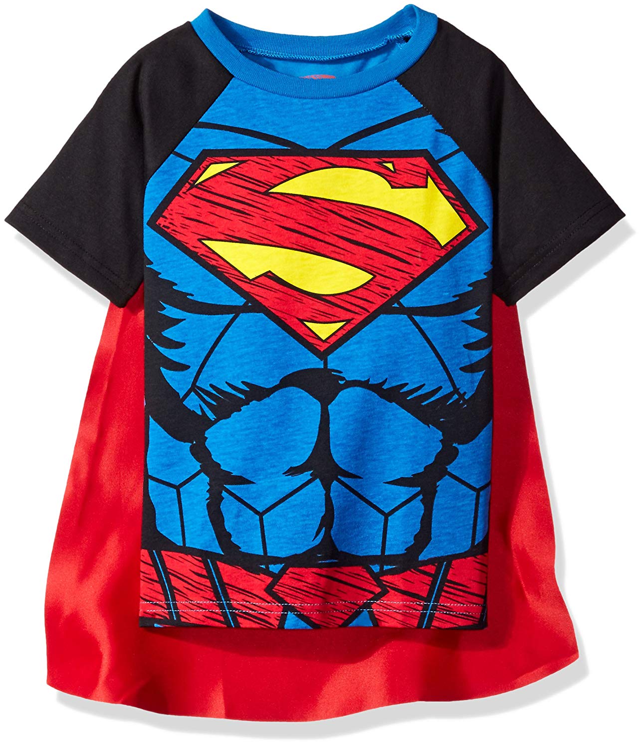 DC Comics Camiseta con Capa - Supermán y Batman - Disfraz para Niños