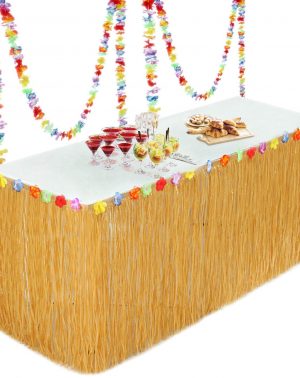 Falda de Mesa para Fiesta Tropical Hawaiana - Playa Jardín - Decoración de Fiesta