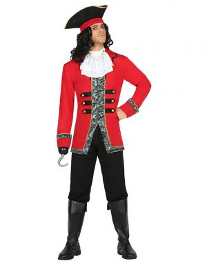 Disfraz Capitan Pirata Hombre- negro y rojo Atosa 18214