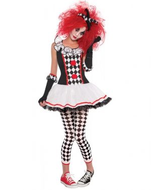 Disfraz payaso arlequín adolescente Halloween Bufón