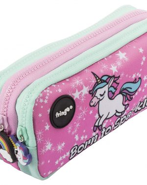 Estuche Unicornio para lápices de 3 compartimentos FRINGOO, para niños, divertido y bonito