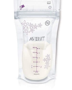 Philips Avent SCF603/25 - Pack de 25 bolsas para almacenaje de leche materna, 180 ml, color blanco