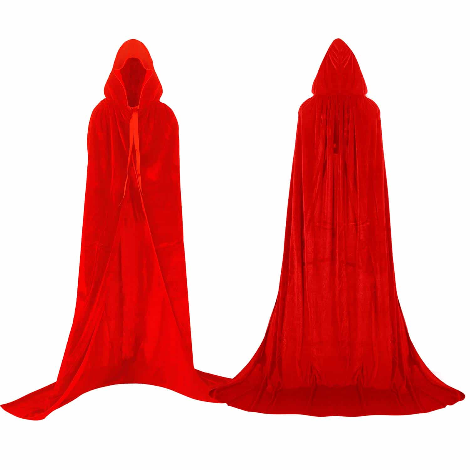 Capa Roja de Terciopelo con Capucha - Disfraz de Halloween para Mujeres Hombres