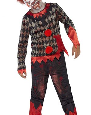 Disfraz de payaso zombi deluxe, con careta de látex Infantil