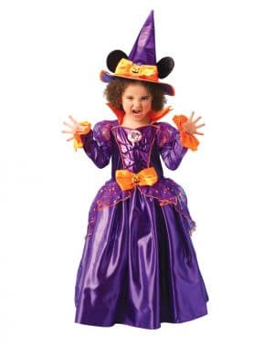 Disney - Disfraz de Minnie Mouse Bruja con sombrero para niña, infantil 7-8 años Rubie's 883693