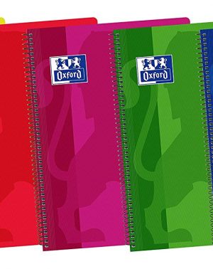 Oxford Classic - Pack de 5 cuadernos espiral con tapa de plástico