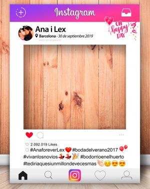 Photocall Instagram | 80x110 | Ventana Instagram | Marco Instagram | PhotoBooth Instagram (Cartón 4mm) Decoración Fiestas Cumpleaños Bodas Eventos