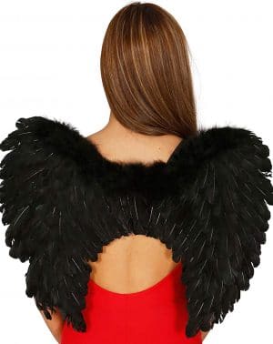 Alas negras de plumas de 50 cm. para Halloween