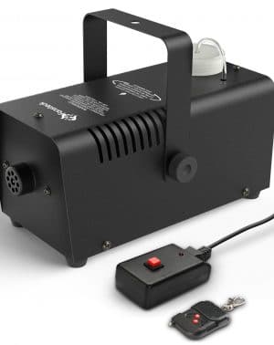 Máquina de niebla de Halloween, Fansteck Máquina de humo portátil control remoto inalámbrico para fiestas, bodas, rápida generación de enorme niebla 2000 CFM, con protección del fusible, negro metal
