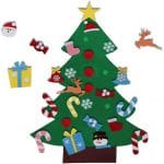 El árbol de Navidad del Fieltro de los 3.6FT DIY fijó + los Ornamentos Desmontables 26pcs, Regalos Colgantes de Navidad de la Pared para Las Decoraciones de la Navidad