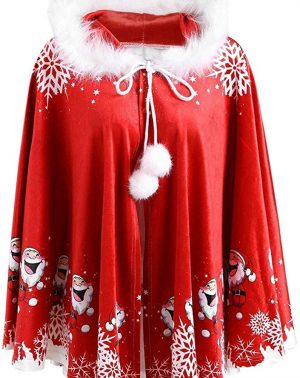 Capa con Capucha Navidad Papa Mama Noel - Adulto Infantil