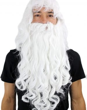 Peluca con Barba estilo Papá Noel Hechicero