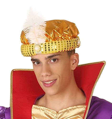 Turbante Arabe Dorado - Sombreros, Gorros Pajes Reyes Magos - Comprar disfraces online baratos