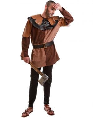 Disfraz de Posadero Medieval marrón para hombre