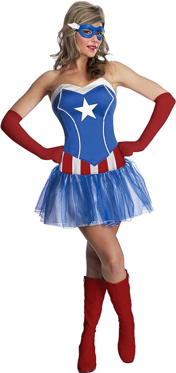Rubies - Disfraz de Capitán América de Marvel para Mujer