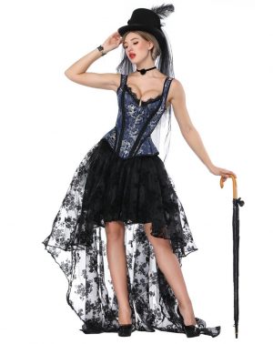 Lover-Beauty Vestido Mujer Steampunk Corset Sexy Bustier 18 Steel Ajustado Vestido Fiesta Encaje Bra Negro Falda Tutu con Corsé Vestido Dama de Honor Carnaval Ropa Invierno