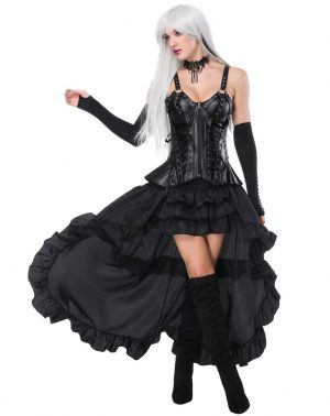 Lover-Beauty Vestido Mujer Steampunk Corset Sexy Bustier 18 Steel Ajustado Vestido Fiesta Encaje Bra Negro Falda Tutu con Corsé Vestido Dama de Honor Carnaval Ropa Invierno