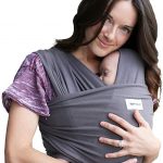 Fular portabebé para recién nacidos y niños - Porta bebés recién nacidos manos libres - Fular porteo bebé elastizado y ergonómico - Marsupio bebé liviano para niños de entre 3 y 15 kilos (gris oscuro)